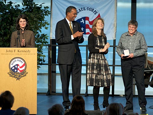 Juliet Sorensen, Director Aaron S. Williams, Carolyn Kennedy and Kathryn Davies Clark (RPCV) at the John F. Kennedy Service Awards