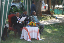 President Girma Wolde-Giorgis, state minister of the Ministry of Agriculture Ato. Sileshi Getahun, and Dr. Kifle Argaw at the swearing-in ceremony.