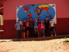 Volunteer Julie Pretzlaff and students