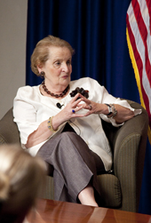  Secretary of State Madeleine K. Albright and Peace Corps Director Aaron S. Williams discuss the state of public service abroad, global education, and the role of Peace Corps. 