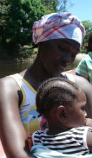 A Surinamese mother and child in Peace Corps volunteer Jessica Schmitts village.