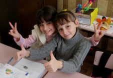 Fifth grade students in Ukraine.