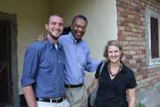 Peace Corps Director Aaron S. Williams visits a school in Tanzania with a Peace Corps volunteer and Country Director Andrea Wojnar Diage.