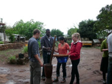  Peace Corps volunteer Lena Jenison (right) with other Peace Corps volunteers during a training exercise.