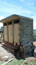 Kenyan students with the new latrines