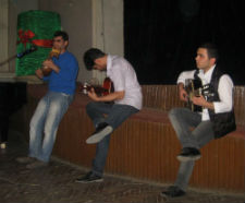 A group performance during open mic night.