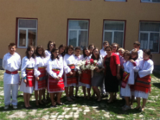 Forster with members of her Romanian community