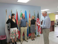 PCRV Grant Earich is sworn into service in with other Eastern Caribbean Peace Corps Response Volunteers in St. Lucia