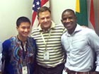 Pictured are Country Director John Jacobi, Director of Programming Bridget Hughes, Luis X a PCRV (Pharmacist), David O'Neill a PCRV (Organizational Development Specialist), and Sandile Makhaye, Peace Corps Response Country Coordinator.
