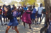 The learners at the primary school in my village prepare for a dance competition.