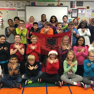 Minnesota students participate in a pen pal exchange with a Peace Corps Volunteer in Albania.