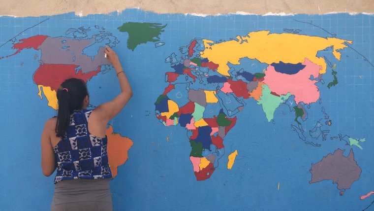 painting a world map