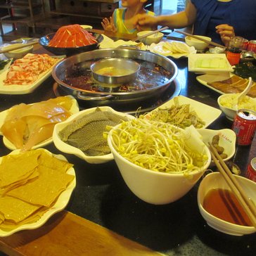 A traditional hot pot dinner.
