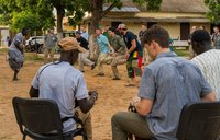 Volunteers are welcomed with drums as they embark on their service journey in Senegal.