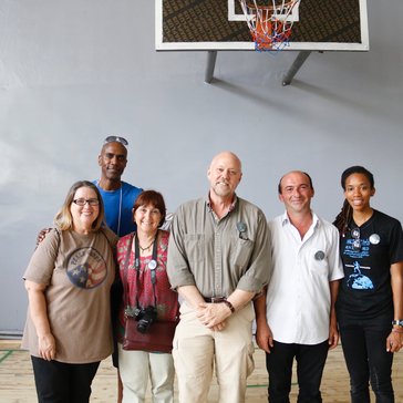 After the final girls basketball league game.