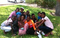 Group of youth leaders gathered for a photo after youth leadership training.