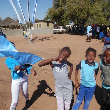 Children in my village excited to be celebrating Botswana's 50th year of independence