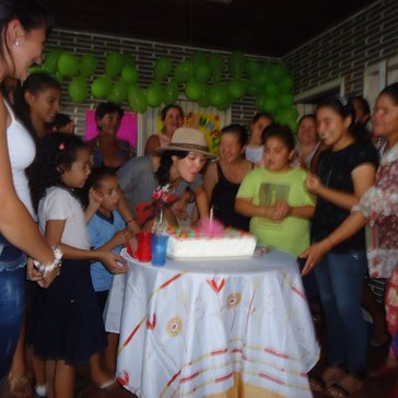Kaitlyn Saruwatari blowing out the candles