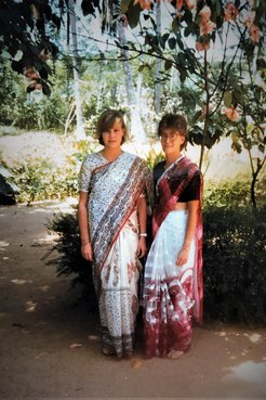 Two RPCV teachers clad in saree