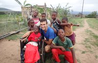 Nate with local youth in Eswatini.
