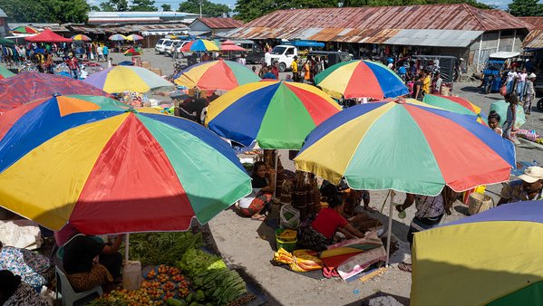 A colorful market in Timor-Leste