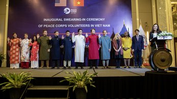 Volunteers swearing in in Vietnam