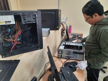 Old computers at the school being upgraded