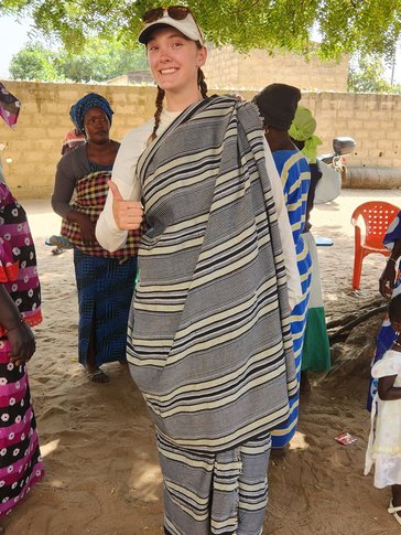 Payton in traditional Senegalese dress.