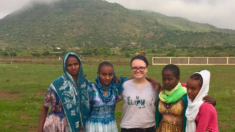Rhianna Ericson at Camp G.L.O.W. in Tigray with her students.