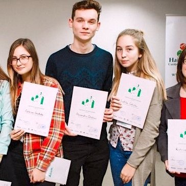 Youth leaders display certificates after participating in the 2016 “Ecohackathon"