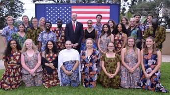 Uganda Volunteers pose for a photo after their swear-in ceremony.