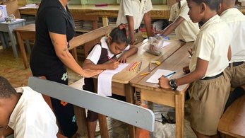 PCV teaches a class