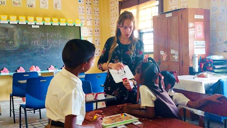 Georgia and a student in Guyana.