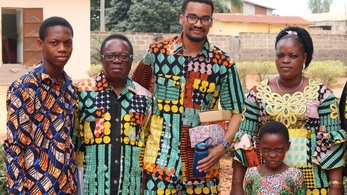Volunteers with Their Host Families in Benin
