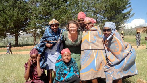 Heather Mangan, center, served in Peace Corps Lesotho, from 2011-13.