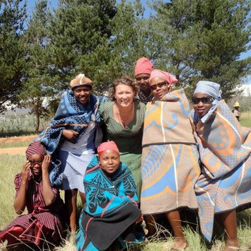 Heather Mangan, center, served in Peace Corps Lesotho, from 2011-13.