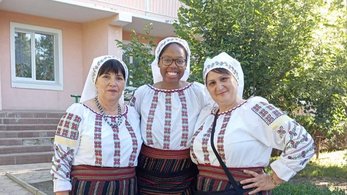 Peace Corps Moldova Volunteer at a Dance Festival with Her Community