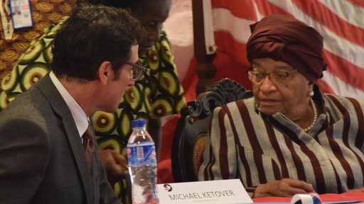 Ketover with former Liberian President Ellen Johnson Sirleaf.