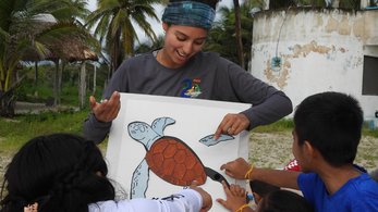 Peace Corps Mexico Response Volunteer Victoria Working in Sea Turtle Conservation
