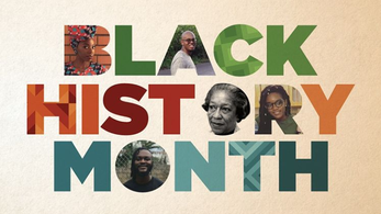A graphic with the words "Black History Month"