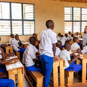 Kids in a classroom in Africa