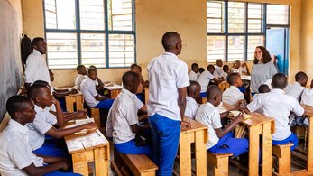 Kids in a classroom in Africa