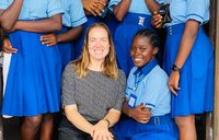 Margaret Klug with her students