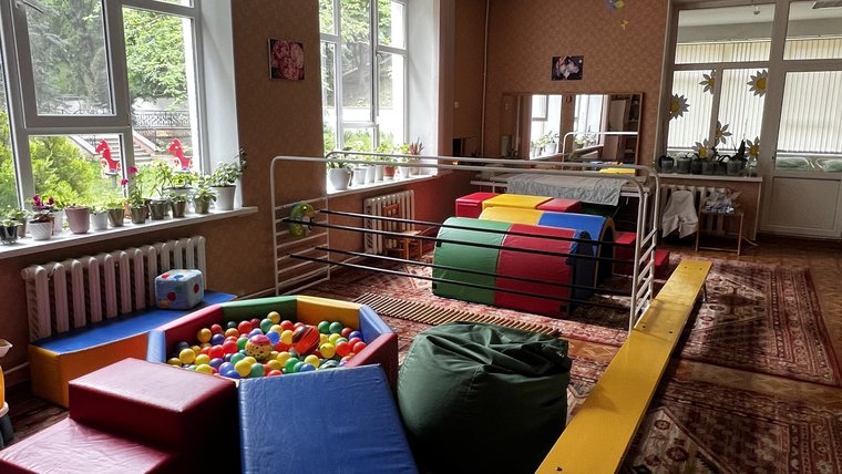 Amy and her counterparts visited a therapy room during a nationwide needs assessment.