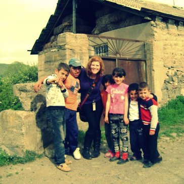 With our village children