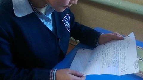 Ashley's students in Mongolia participated in a pen pal exchange with a classroom in the U.S.