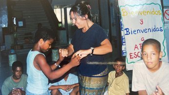 Erin dancing with kids