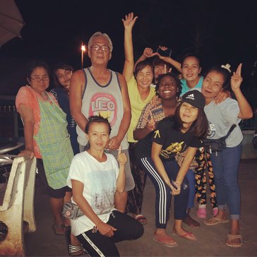 My pre-service training host family and neighbors.