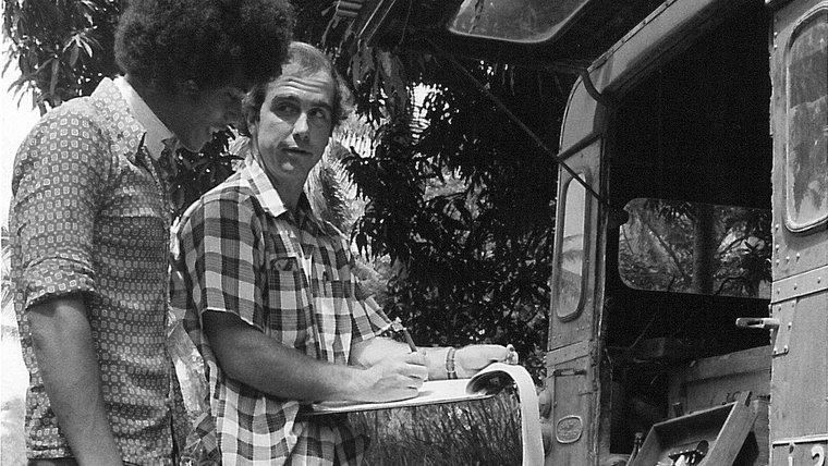 I am working on a geo-electric groundwater survey with my Tongan counterpart, 1977