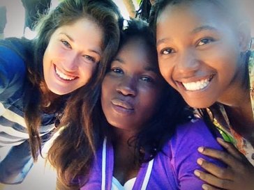 Brianna Maltez with friends in Mozambique